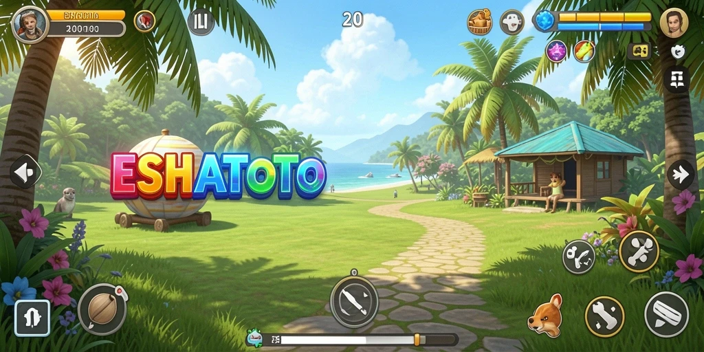 Tampilan gameplay <strong>ESHATOTO</strong> yang penuh warna dan menyenangkan.