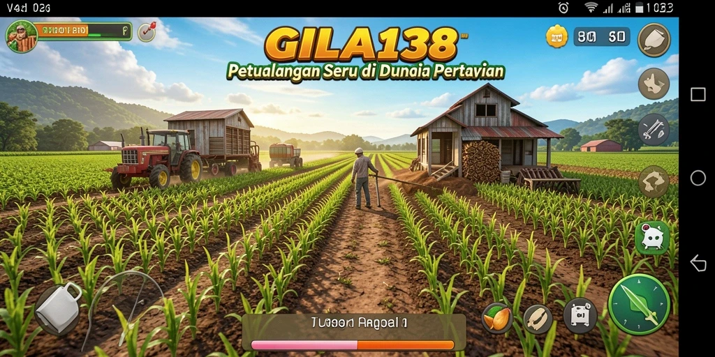 Screenshot utama GILA138 menampilkan aktivitas menyenangkan dalam bertani.