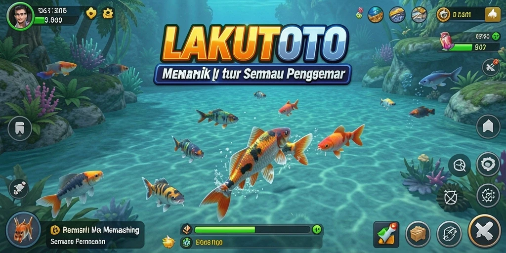 Gameplay seru dalam aplikasi memancing LAKUTOTO yang menarik.
