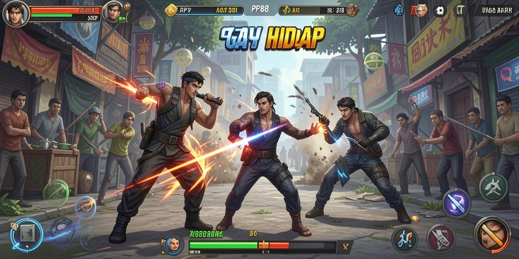 Screenshot gameplay PP88 menampilkan aksi pertarungan yang intens.