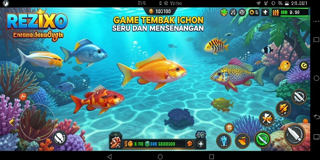 Gameplay seru menembak ikan di REZIXO.