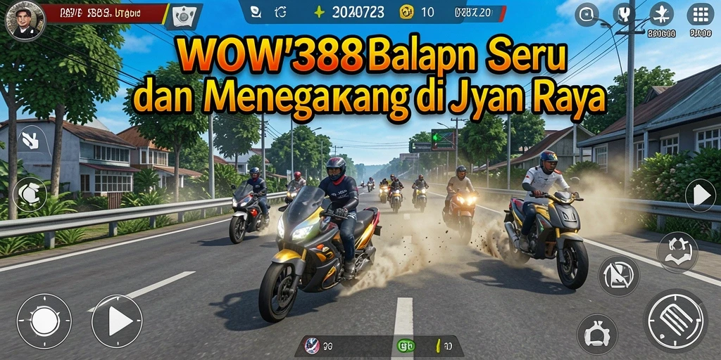 Screenshot gameplay WOW388 menampilkan aksi balapan seru di berbagai lintasan.