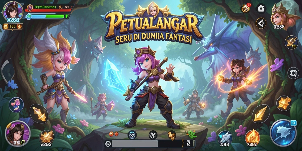 Screenshot gameplay X88 menampilkan aksi seru dalam dunia petualangan.