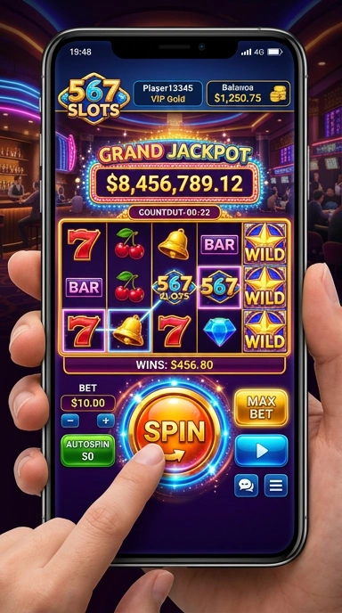 Screenshot fitur unggulan aplikasi 567slots.